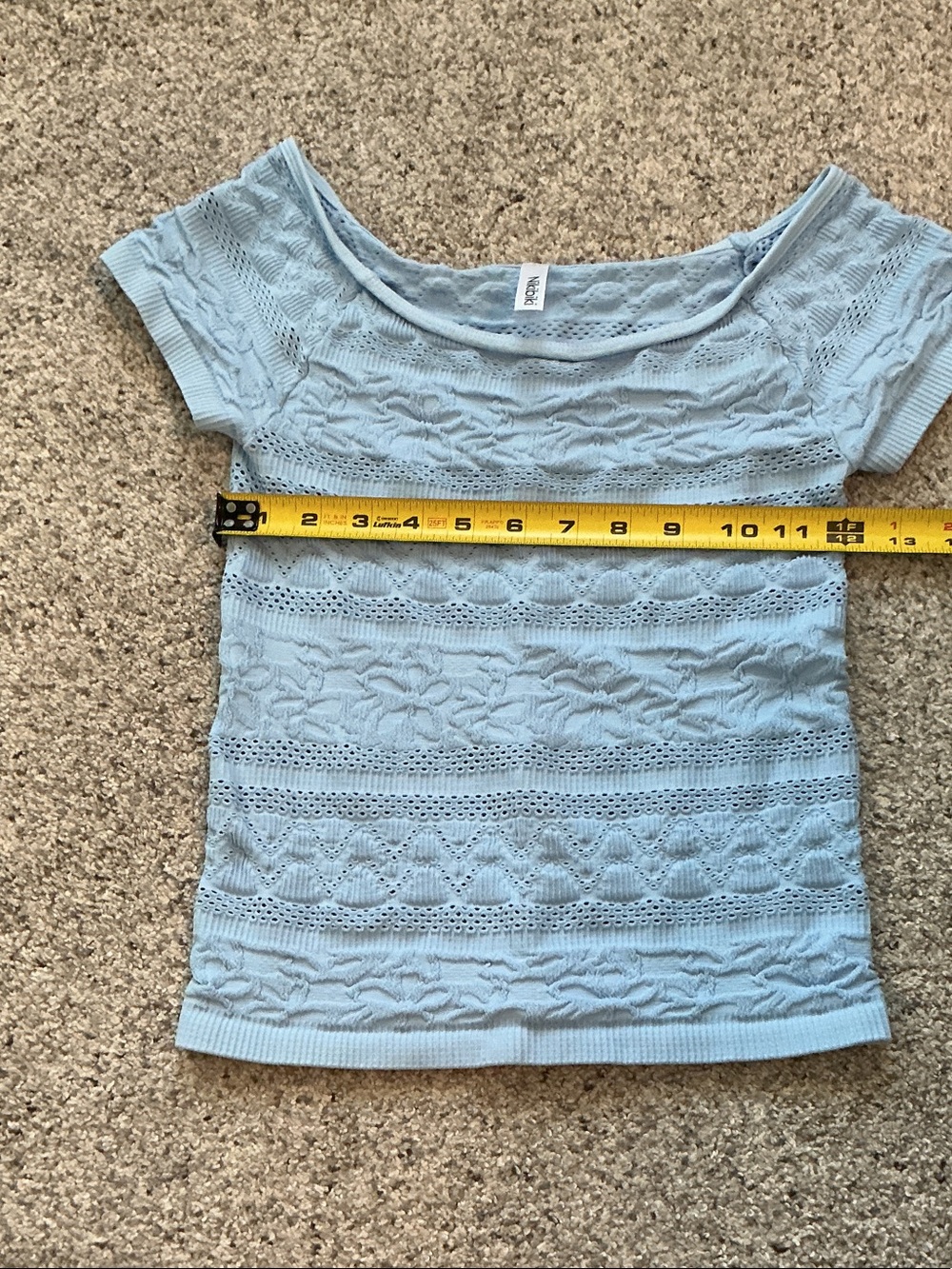 New Nikibiki Textured Seamless Short Sleeve Top ~ Serene Blue - Picture 7 of 8